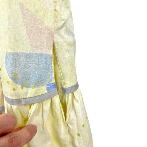 Yellow Midi Dress with Pastel Accents - Picture 7 of 9